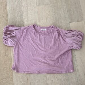 We the Free Pink Mauve Puff Sleeve Top size XS